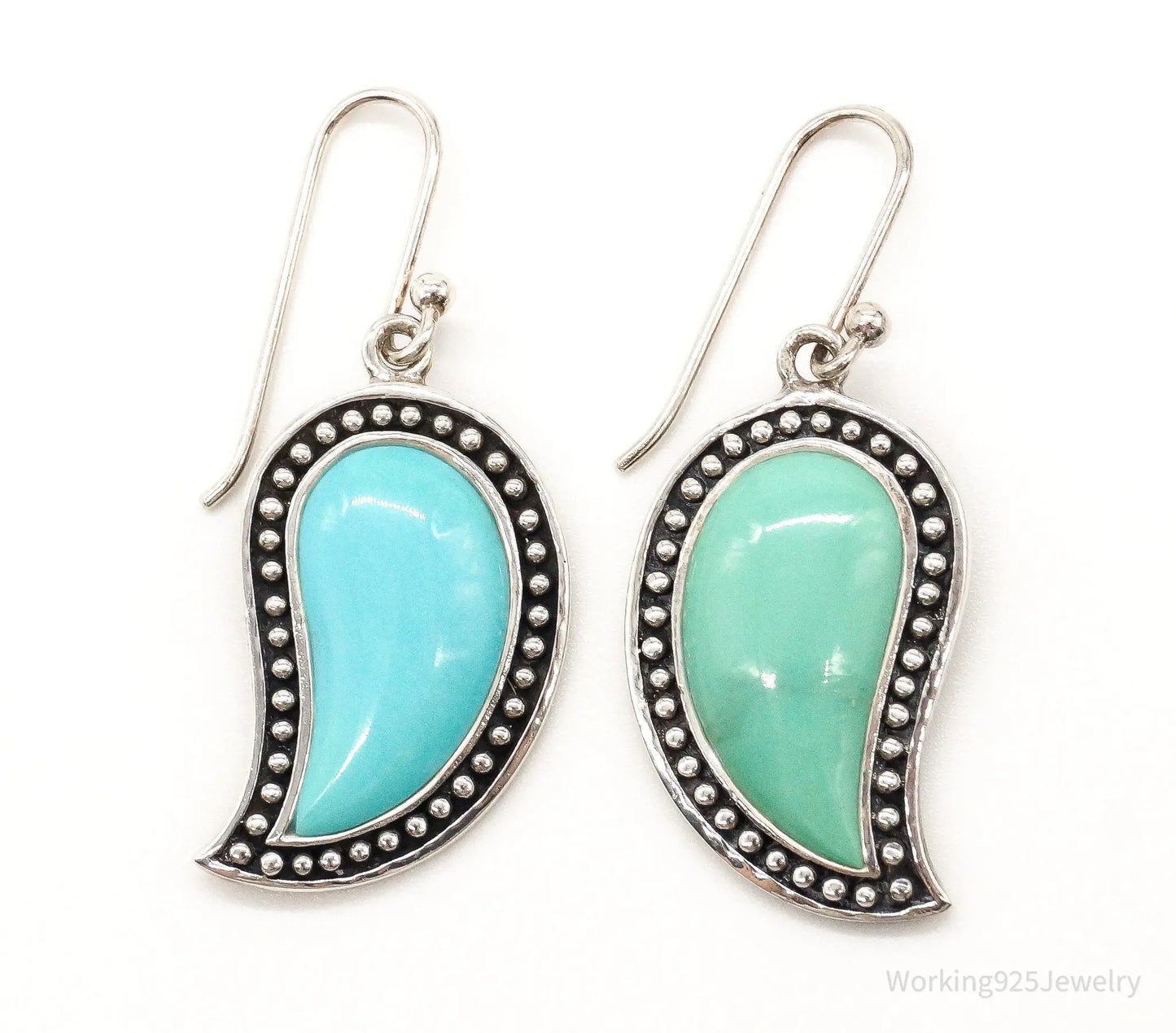 Designer SX Turquoise Sterling Silver Earrings Plush Fashion Hub