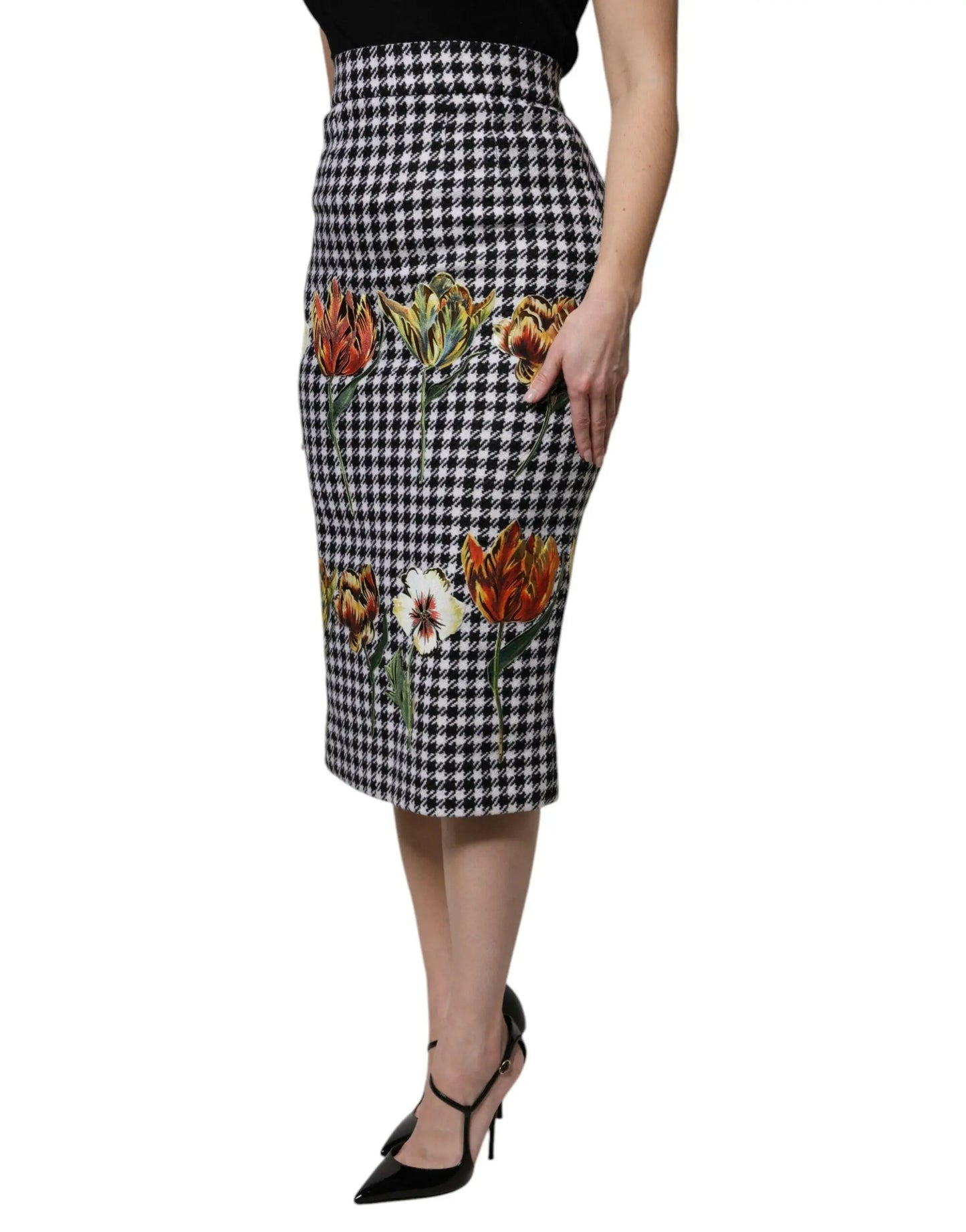 Dolce & Gabbana Multicolor Floral Print High Waist Pencil Cut Skirt MaraFormigone