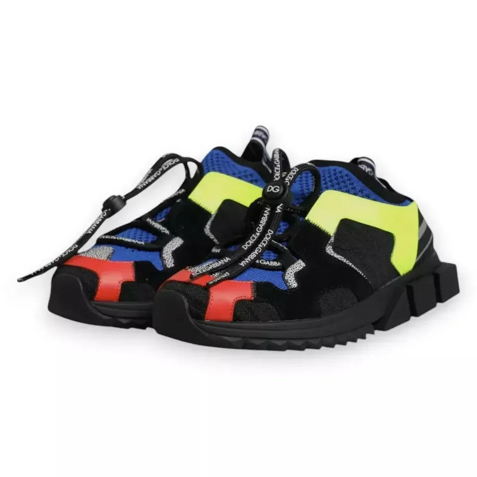 Dolce & Gabbana Multicolor Mesh Sorrento Trekking Sneakers Shoes - Plush Fashion Hub