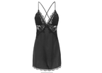 Plus Size Women's Ice Silk V-Neck Lace Suspender Nightgown