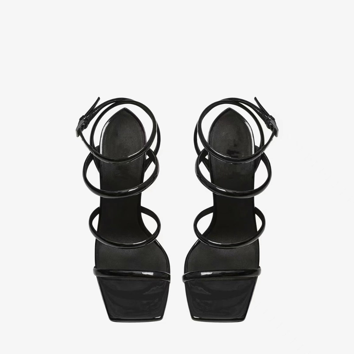 Elegant Plush Fashion Hub platform buckle sandals with high heels, showcasing stylish straps and a sleek design.