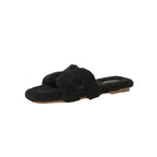 Rainbow Lamb Fur Suede Slide Sandals