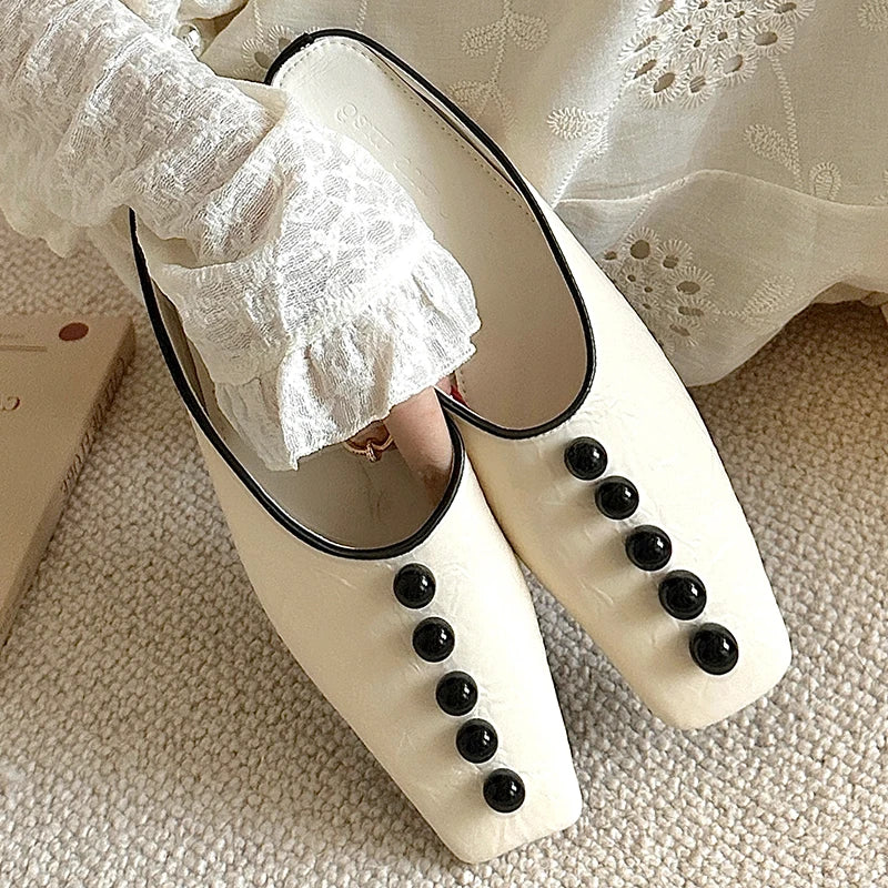 Plush Fashion Hub beaded embellished slide sandals featuring colorful beads and a comfortable flat sole.