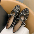 Riveted Round Toe Mary Jane Flats