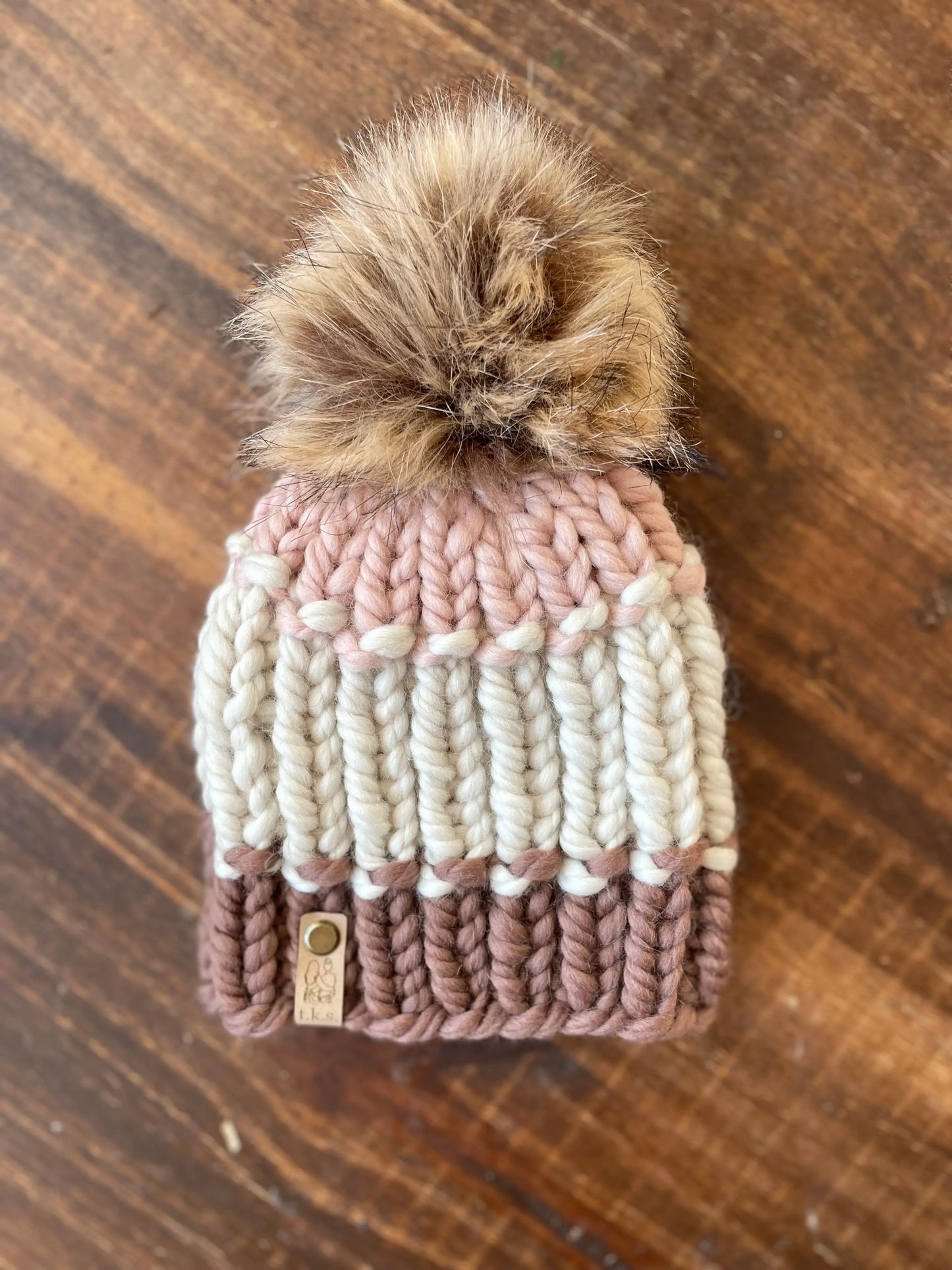 Eco Beanie in Neopolitan Tight Knit Sisters