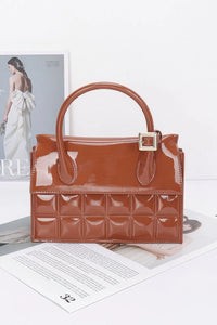 Embossed Enamel Top Handle Bag OyeraCharisma