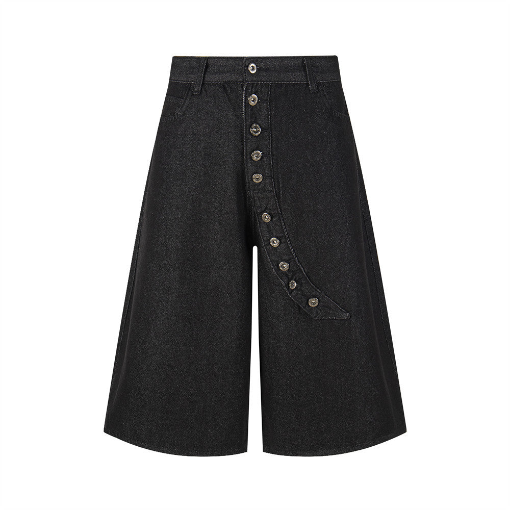 Western-inspired loose wide-leg cropped pants by Plush Fashion Hub, shown in a relaxed fit with a stylish, casual design.