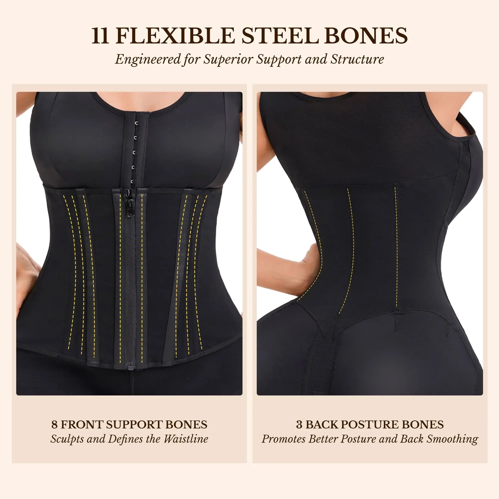 Overbust Colombian shapewear bodysuit with tummy control, designed by Plush Fashion Hub, featuring smooth fabric and shaping panels.