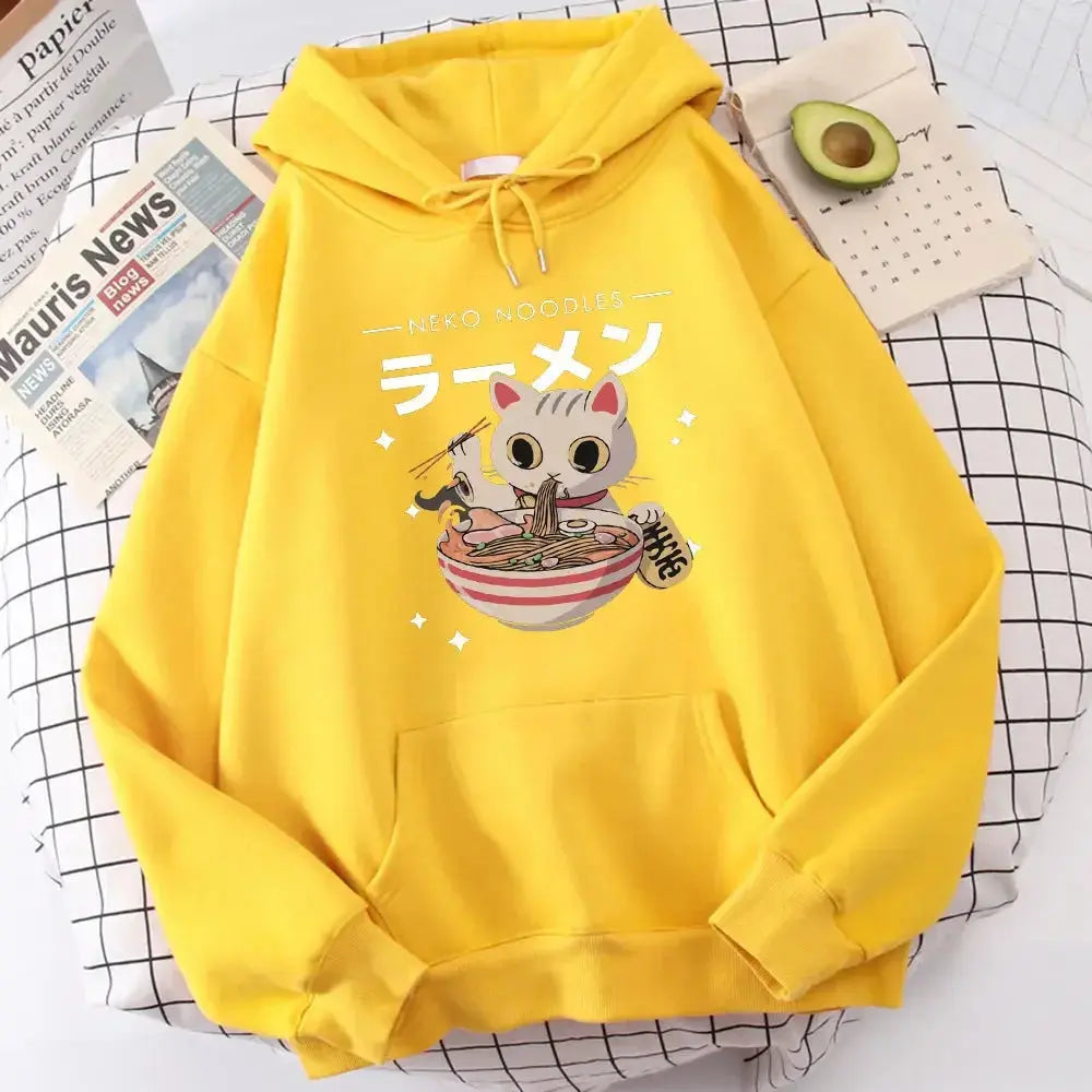 Women’s retro cat print sweatshirt by Plush Fashion Hub featuring a cozy crewneck design and soft fabric.