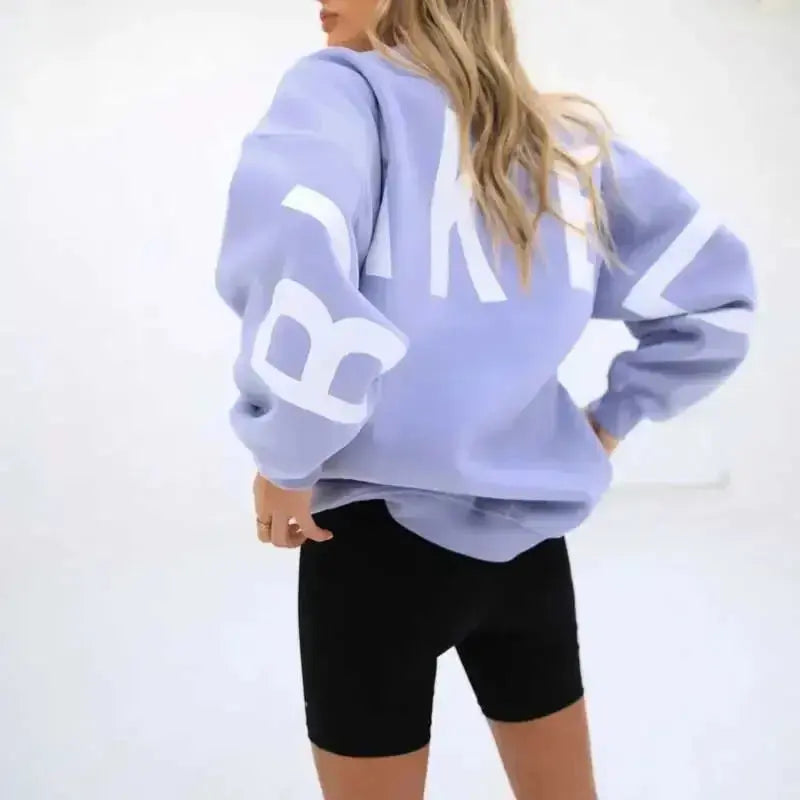 Oversized Plush Fashion Hub graphic print long sleeve sweatshirt in cozy, thick, urban-style pullover with a relaxed fit.