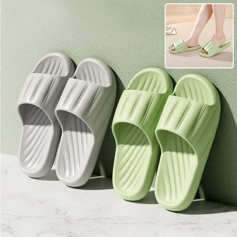 Fashion Solid Color Thick Bottom Non-slip Bathroom Slipper Plush Fashion Hub