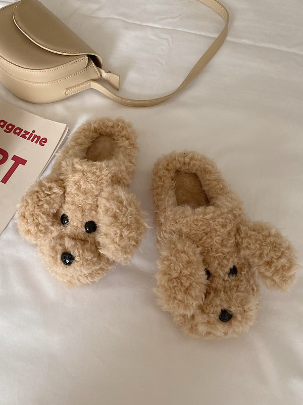 Cute Bear Cartoon Furry Slippers Plush Fashion Hub