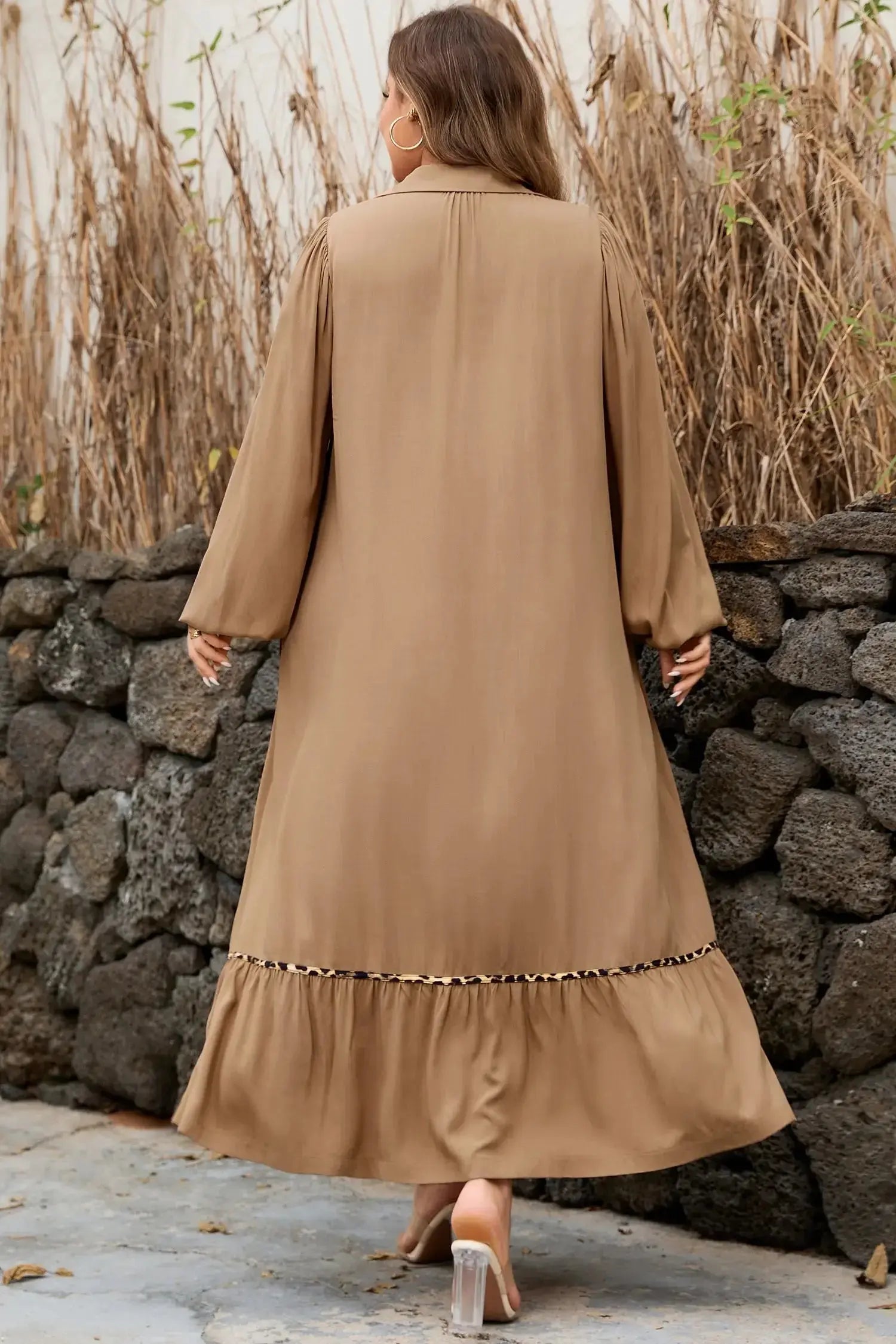 Long plus size maxi dress by Threaded Pear featuring a Frankie accent bracelet design with elegant details.