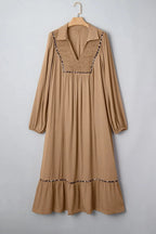 Long plus size Frankie accent bracelet maxi dress by Threaded Pear, featuring elegant design and comfortable fit.