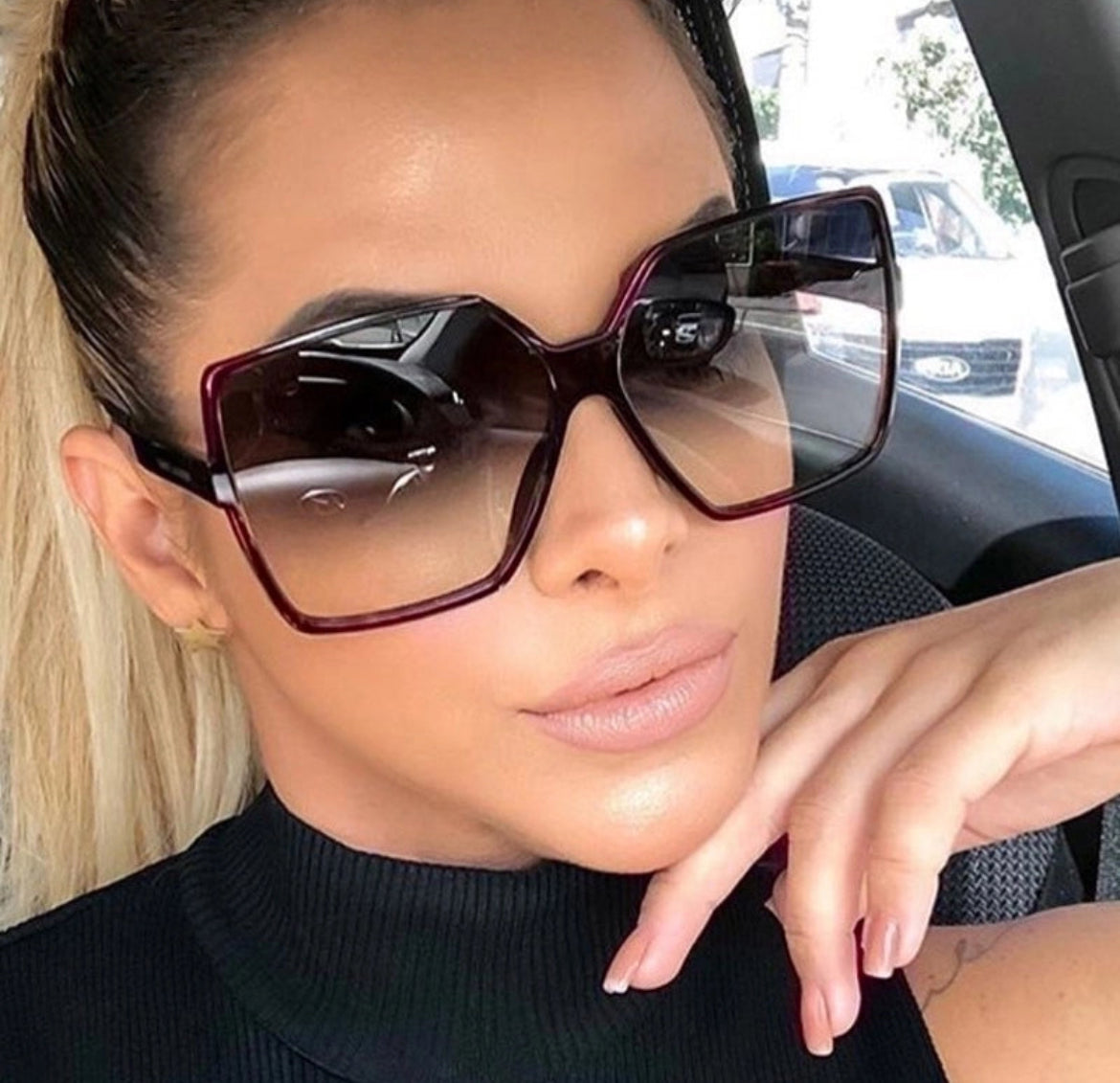 Retro Gradient Square Frame Sunglasses Pretty Little Patriot