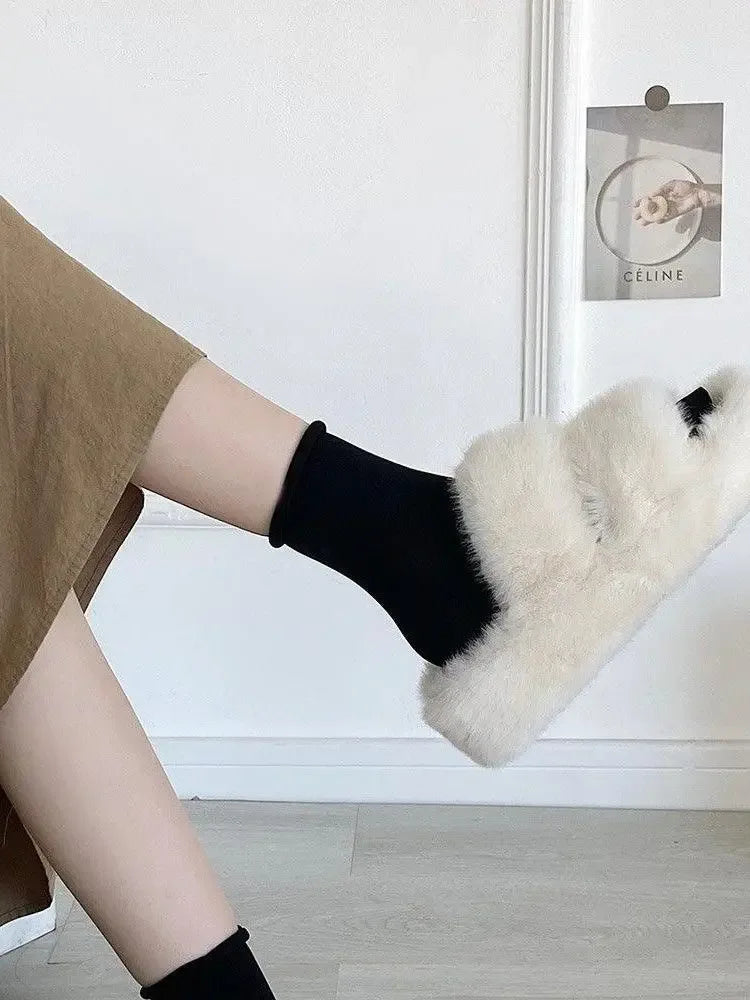 Furry Platform Slippers - Plush Fashion Hub