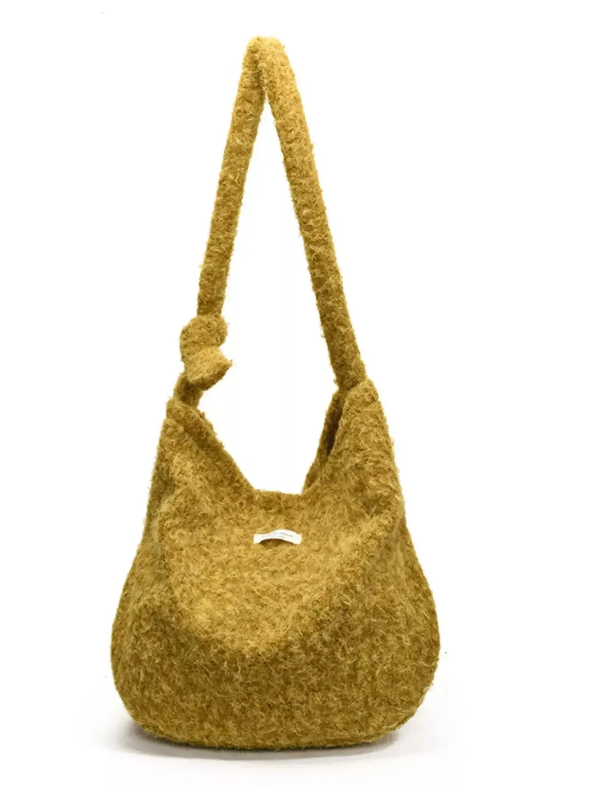 Soft fuzzy solid color crossbody bag from Plush Fashion Hub, featuring a plush texture and compact design for everyday use.