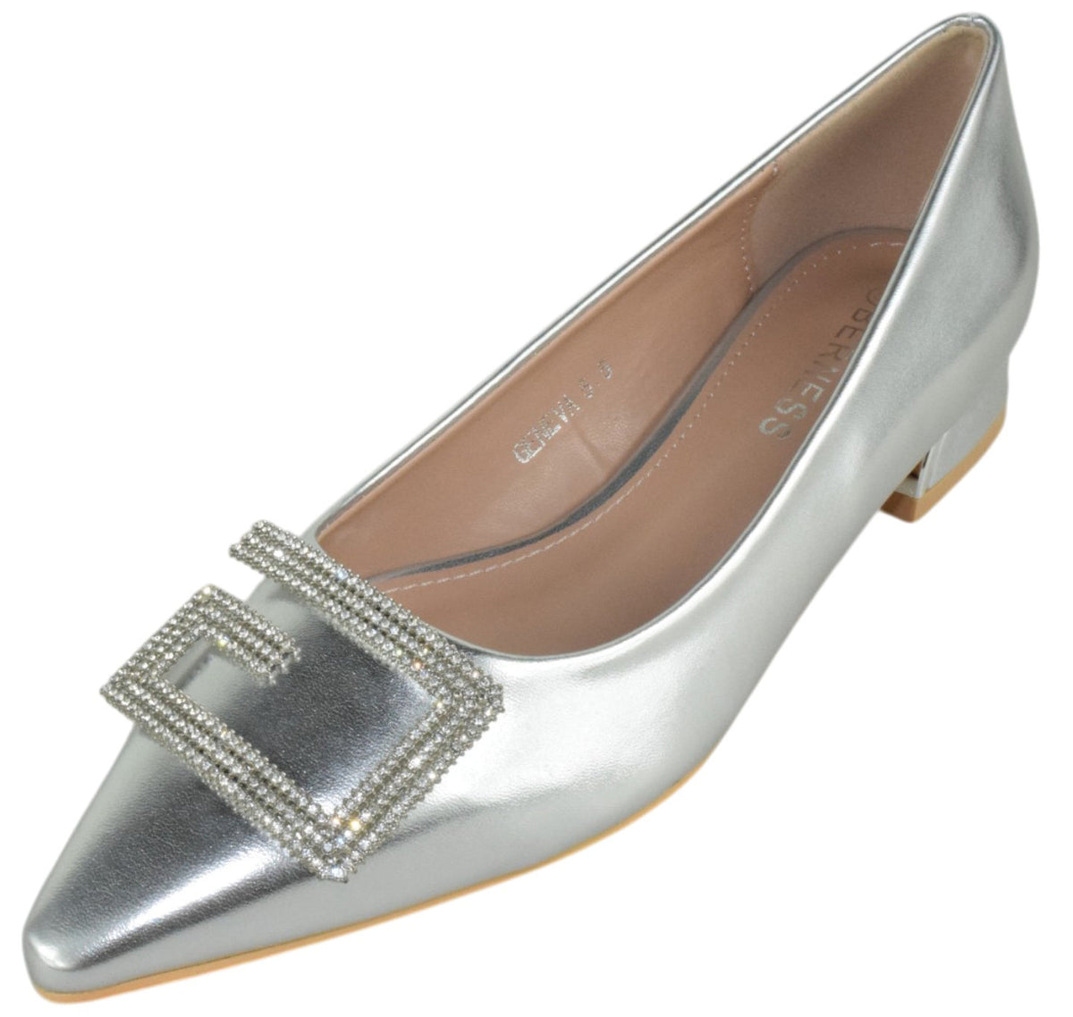 Silver Geneva flats by Berness featuring a sleek design and comfortable fit, perfect for everyday wear.