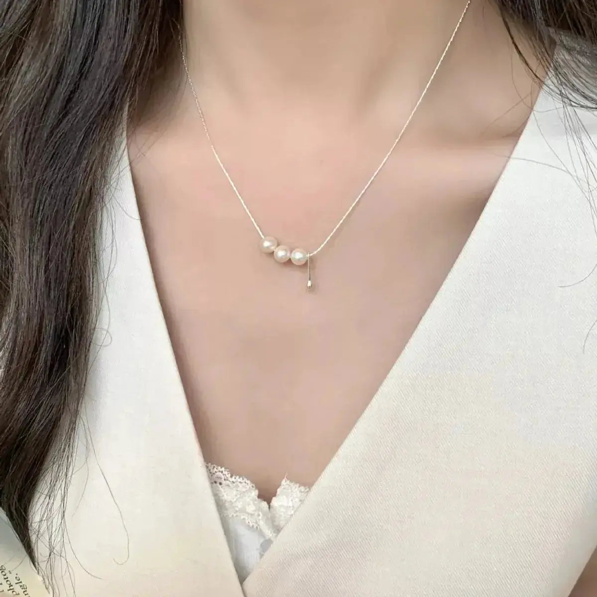 Genuine freshwater pearl and 925 sterling silver pendant necklace with elegant design, jewelry by Plush Fashion Hub