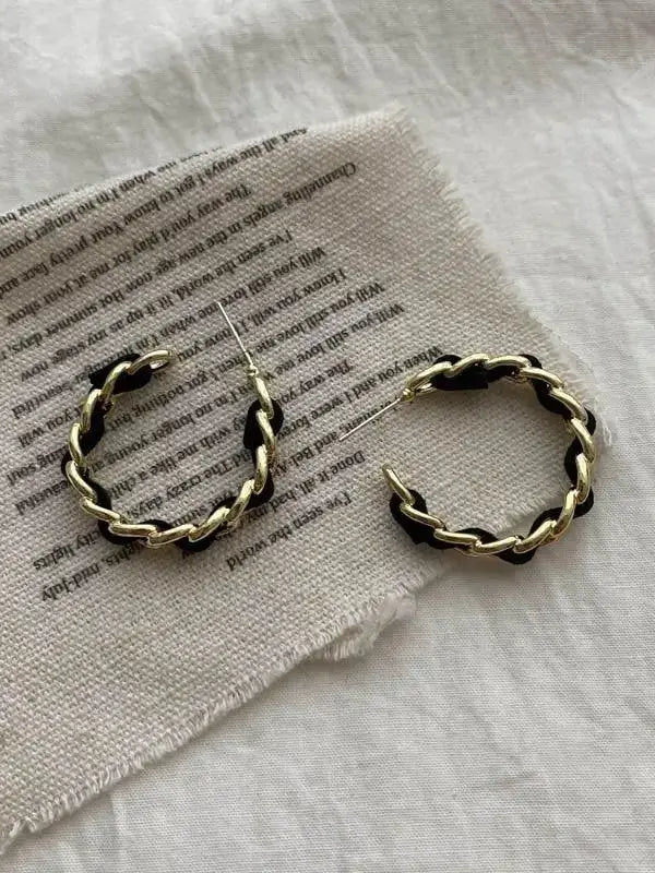 Gold and silver geometric circular earrings with modern design, made of alloy jewelry, by Plush Fashion Hub.
