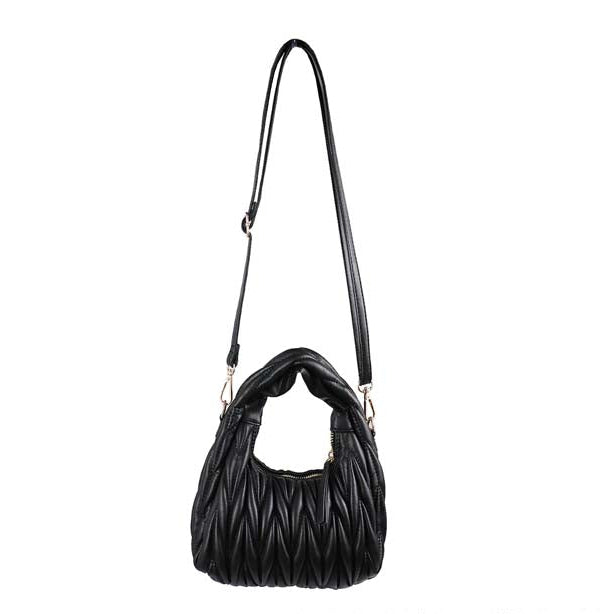 Black H-Miu bag from Plush Fashion Hub featuring a stylish design and compact size, perfect for everyday use.