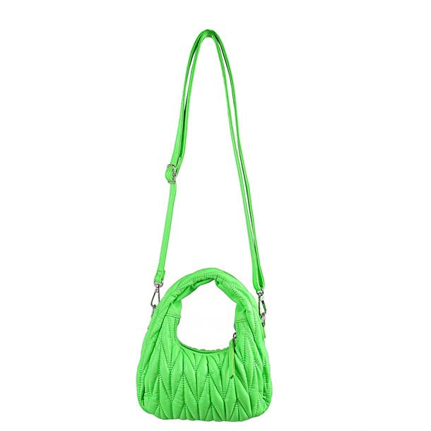Lime-colored Plush Fashion Hub H-Miu bag with sleek design and stylish shoulder strap, perfect for everyday use.
