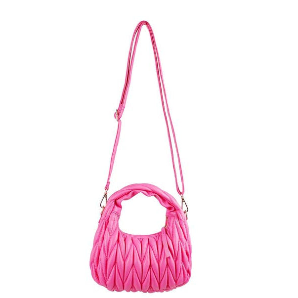 Pink H-Miu bag by Plush Fashion Hub, stylish and compact accessory with a sleek design and soft material.