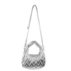 Silver H-Miu Bag by The House of Stylez with sleek design and contemporary style, perfect for fashion-forward accessories.