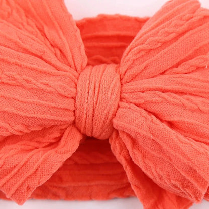 Newborn Solid Cable Baby Bow Headband for Child - Plush Fashions Shop 