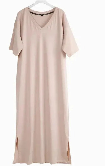 Oversized V Neck Women Boho DressesThis beautiful and flowy V neck dress is perfect for any bohemian-inspired look. Made with soft and comfortable fabric, this oversized dress is a great addition to aDressPlush Fashions ShopPlush Fashion Shop