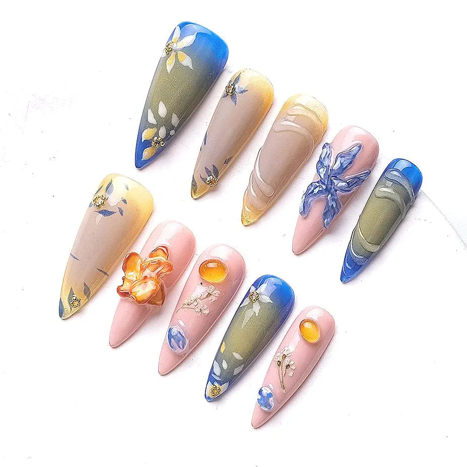 Handmade press on nails fake nails removable Plush Fashion Hub 33.90