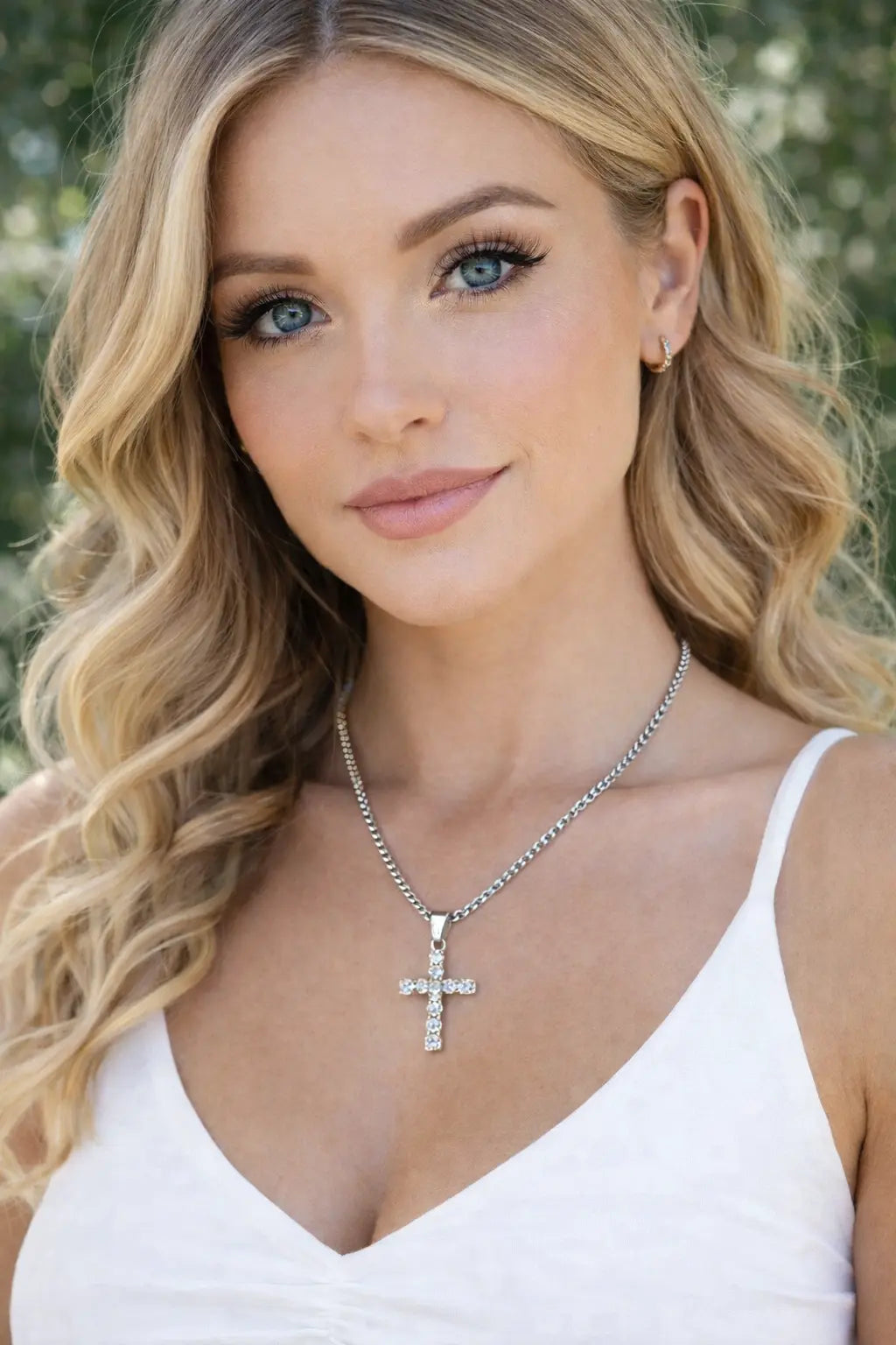 He is Risen cz Cross necklace Pretty Little Patriot