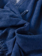 High-waist puff sleeve denim mini dress by Trendsi, casual summer dress made of soft cotton blend with a stylish fit.
