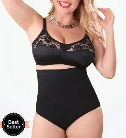 High-waisted seamless shapewear briefs by Plush Fashion Hub with tummy control and enhanced butt-lift design.