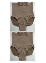 High-waisted seamless shapewear briefs by Plush Fashion Hub with tummy control and butt-lift design, focusing on the underpants details.
