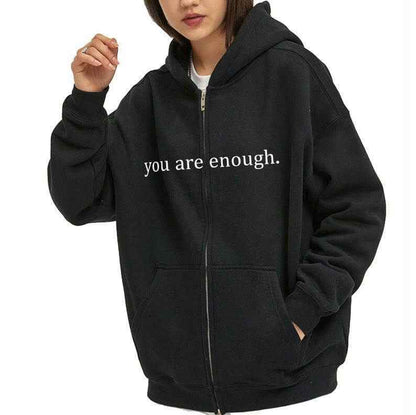 Hoodies Plus Size Sweatshirt Casual Drawstring Zipper Clothes