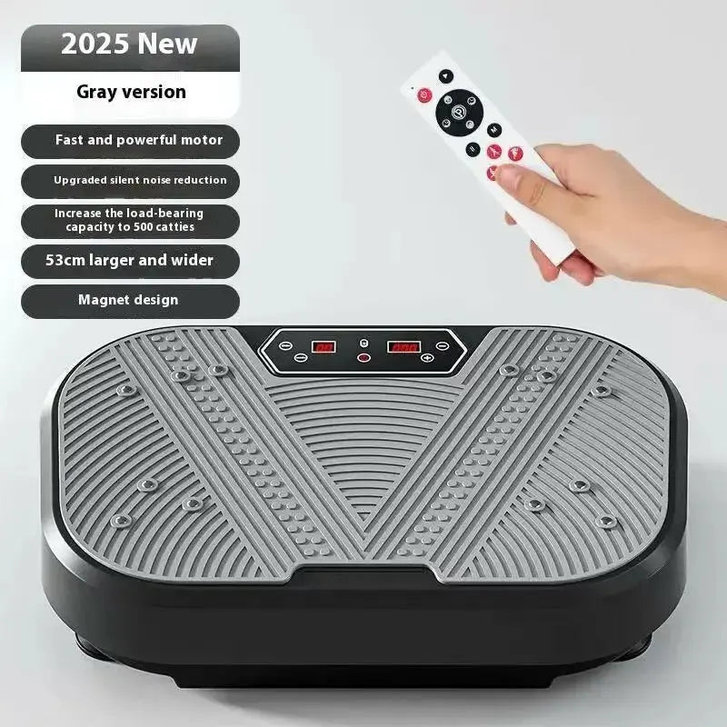 Full-body vibration plate fitness machine by Plush Fashion Hub for home bodybuilding and body-shaping workouts.