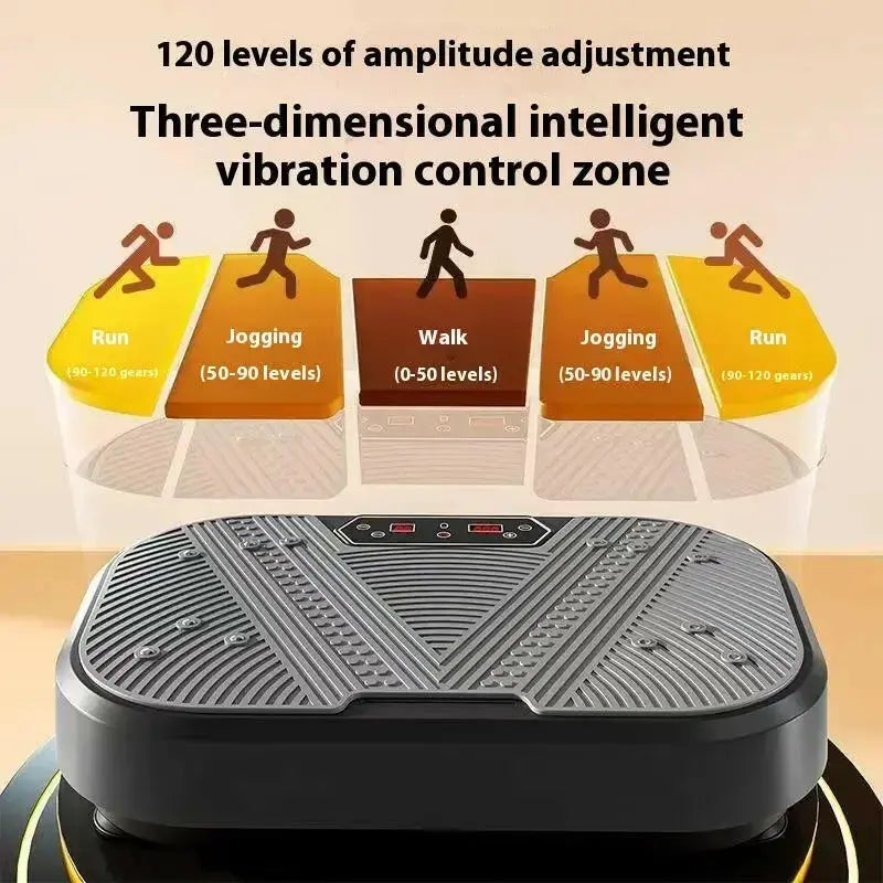 Full-body vibration plate fitness machine by Plush Fashion Hub, designed for home bodybuilding and muscle toning exercises.