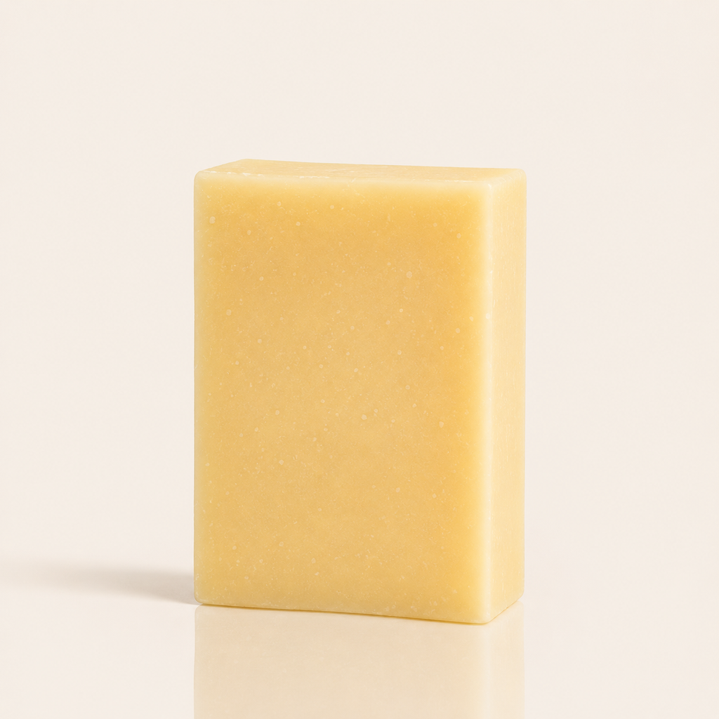 Timeless Organics Skin Care Sage and sea salt exfoliating bar soap with natural ingredients and textured surface.