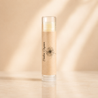 Timeless Organics Skin Care Lip Saver lip balm in a sleek container, designed to moisturize and protect lips.