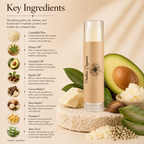 Timeless Organics Skin Care Lip Saver lip balm in a sleek container, designed to hydrate and protect dry lips.
