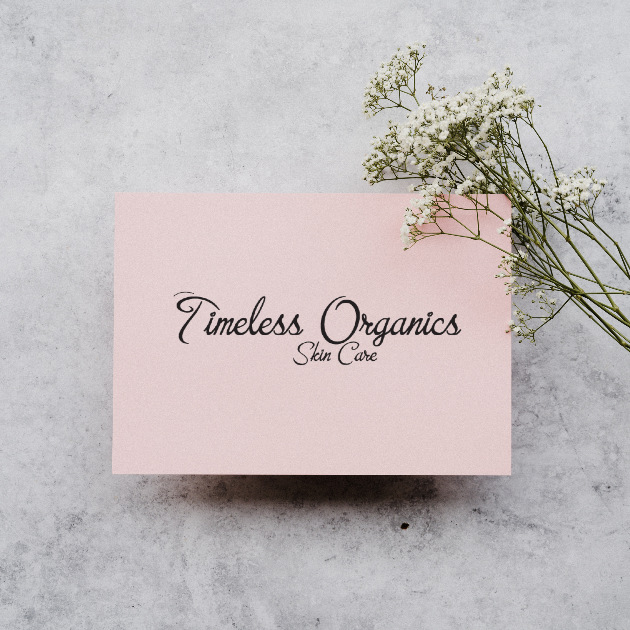 Timeless Organics Skin Care gift card with elegant design, perfect for gifting, featuring the Timeless Gift Card branding.