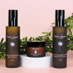 Timeless Organics Skin Care Ultra-Calm Moisturizing Kit with bottles and skincare products on a white background