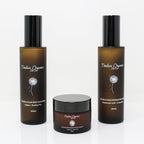 Timeless Organics Skin Care Ultra-Calm Moisturizing Kit with soothing creams and serums, displayed in a skincare set on a neutral background.