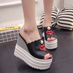 Women high heel platform wedge sandals by Trendy Attic Store01, featuring strappy design and chunky heel for stylish comfort.