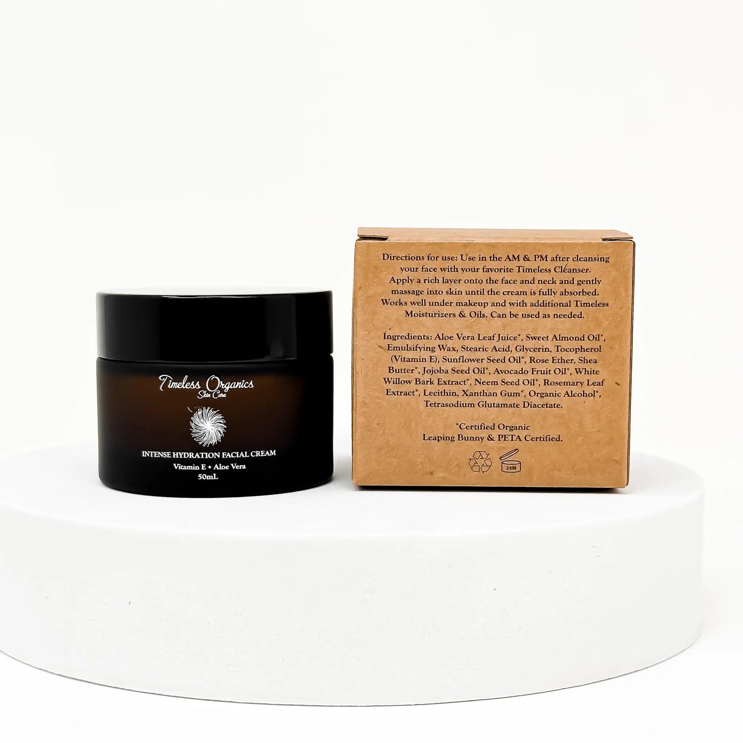 Intense Hydration + Vitamin E Facial Cream Timeless Organics Skin Care