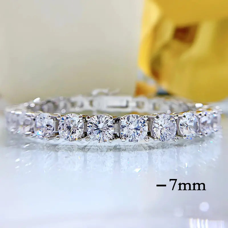 High carbon diamond bracelet in 925 silver featuring a sleek, elegant design with sparkling diamond accents.