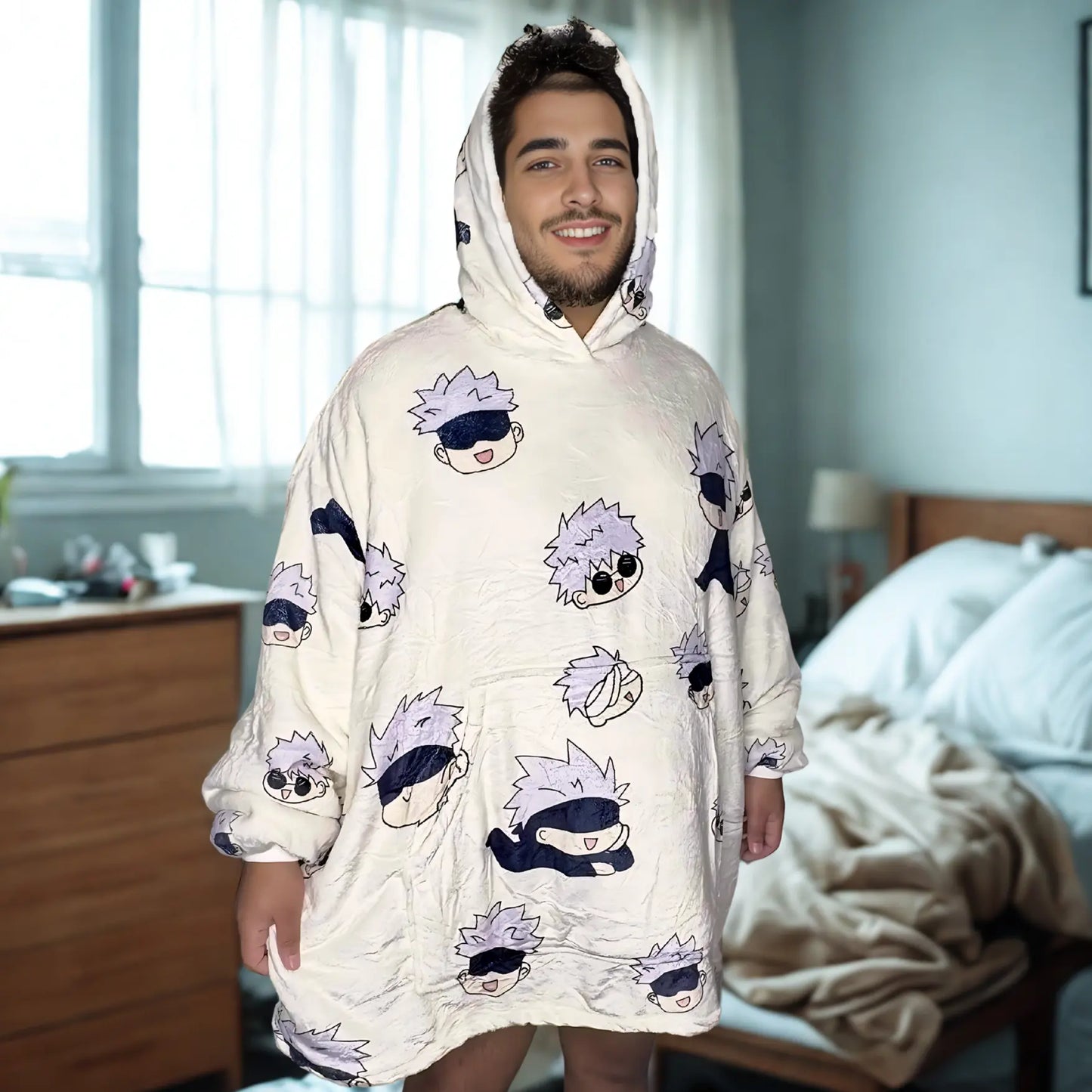 Jujutsu Kaisen Gojo Wearable Blanket Hoodie for Adults & Kids | OLM Toys Olm collectibles