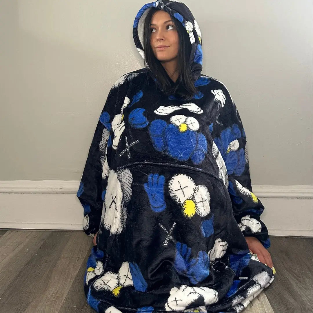 KAWS & ELMO Wearable Blanket Hoodie for Kids & Adults Olm collectibles