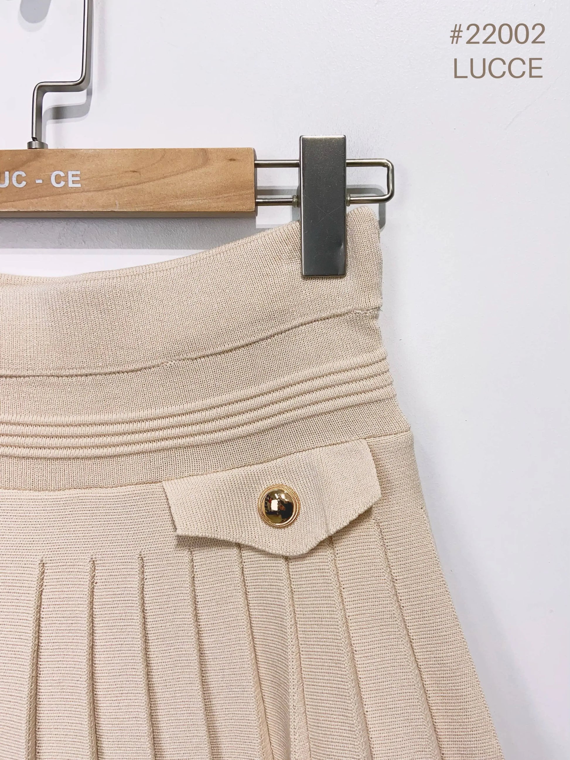 Khaki Pleated knit skirt -clearance Pretty Little Patriot